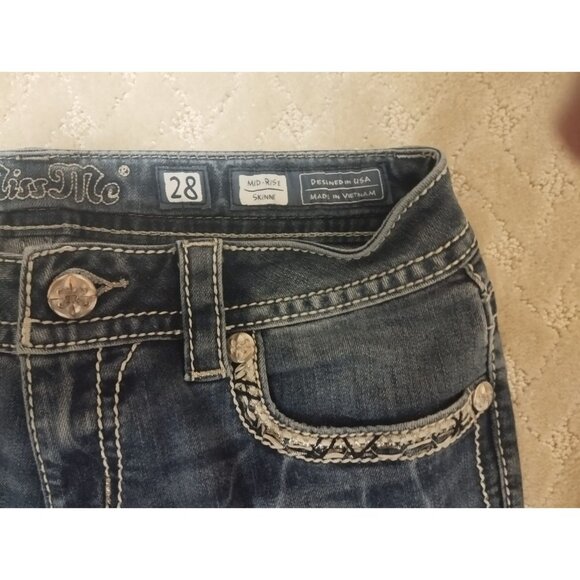 Miss Me Jeans Women's 28x30 Skinny Angel Wing Sequin Pockets Bling - Picture 4 of 4